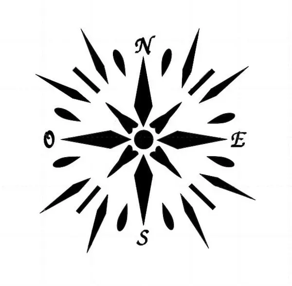 Rose des vents pour terrasse résine